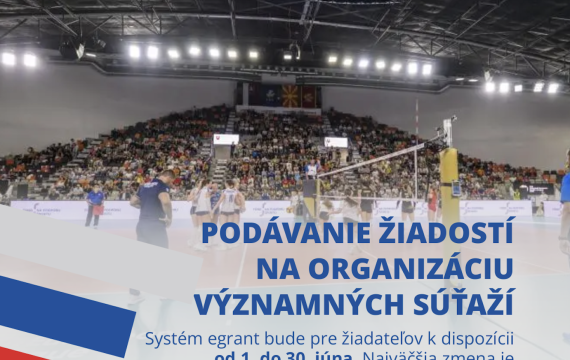 VS 2027 – Podávanie žiadostí o poskytnutie príspevku na projekt podpory významných súťaží