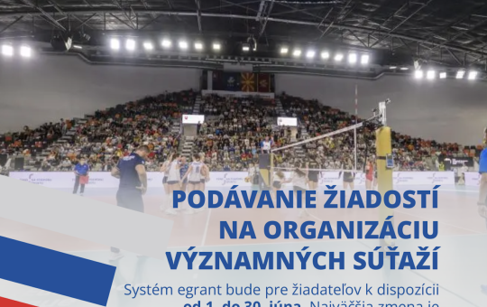 VS 2027 – Podávanie žiadostí o poskytnutie príspevku na projekt podpory významných súťaží